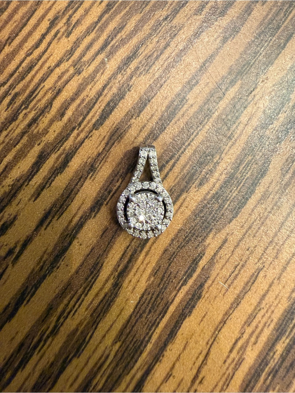 Sterling Silver Halo Pendant in White